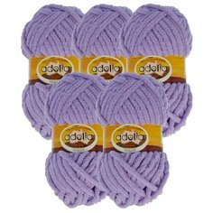 Пряжа Adelia Dolly однотонная, 100 % полиэстер, 100 г, 40 м, 5 шт., №10 св.сиреневый