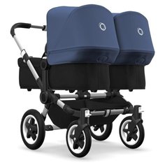 Универсальная коляска Bugaboo Donkey 2 Twin (2 в 1) alu/black/sky blue, цвет шасси: серебристый