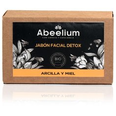 Abeelium Мыло-детокс для лица с черной глиной и медом, 100 г