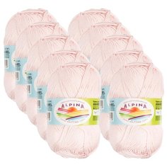 Пряжа Alpina Anabel, 100 % хлопок, 50 г, 120 м, 10 шт., №003 св.розовый