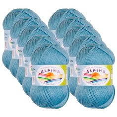 Пряжа Alpina Nori, 44 % хлопок, 56 % акрил, 50 г, 100 м, 10 шт., №06 т.бирюзовый