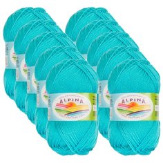 Пряжа Alpina Anabel, 100 % хлопок, 50 г, 120 м, 10 шт., №3846 голубой