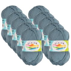 Пряжа Alpina Anabel, 100 % хлопок, 50 г, 120 м, 10 шт., №091 серо-т.синий