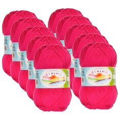 Пряжа Alpina Anabel, 100 % хлопок, 50 г, 120 м, 10 шт., №105 св.красный