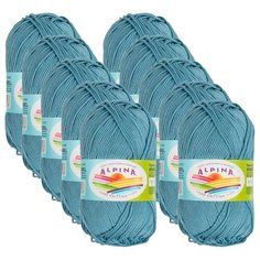 Пряжа Alpina Anabel, 100 % хлопок, 50 г, 120 м, 10 шт., №086 серо-голубой