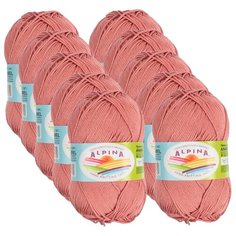 Пряжа Alpina Anabel, 100 % хлопок, 50 г, 120 м, 10 шт., №028 гр.розовый
