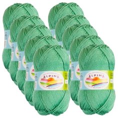 Пряжа Alpina Anabel, 100 % хлопок, 50 г, 120 м, 10 шт., №563 св.зелёный