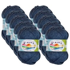 Пряжа Alpina Nori, 44 % хлопок, 56 % акрил, 50 г, 100 м, 10 шт., №13 т.синий