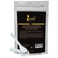 Маска SOIE Anti-Aging Collagen alginate face mask для лица с муцином улитки и золотом 300 г