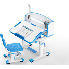 Комплект мебели (столик + стульчик) Mealux BD-10 blue с лампой