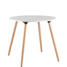 Стол круглый Stool Group Рокки белый/деревянные ножки Rookie round
