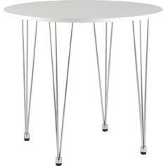 Стол обеденный Stool Group Karapiro 80 белый/хромированные ножки круглый