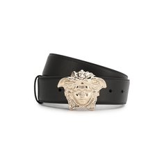 Кожаный ремень с фигурной пряжкой Medusa Versace