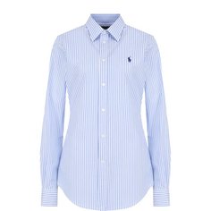 Приталенная хлопковая блуза в полоску Polo Ralph Lauren