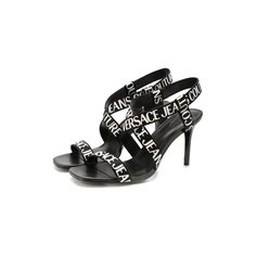 Текстильные босоножки Logo Tape Versace Jeans Couture