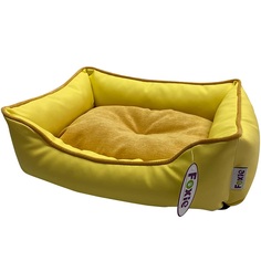 Лежак для животных Foxie Leather 70х60х23 см желтый