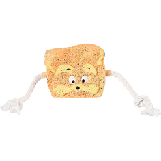 Игрушка для собак Foxie Тост с пищалкой и канатами латекс 11 см Коричневый