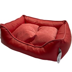 Лежак для животных Foxie Leather 52х41х10 см красный