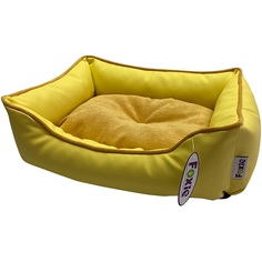Лежак для животных Foxie Leather 52х41х10 см желтый