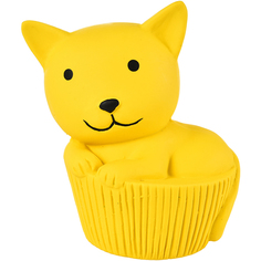 Игрушка для собак Foxie Котенок с пищалкой латекс 11 см Желтый