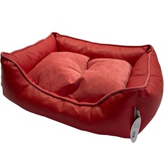 Лежак для животных Foxie Leather 70х60х23 см красный