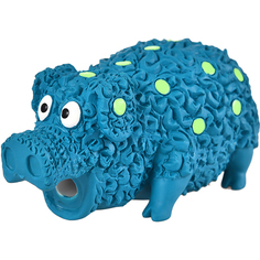 Игрушка для собак Foxie Поросенок с пищалкой латекс 17 см Синий