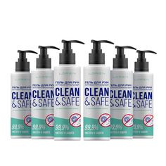 LOREN COSMETIC Набор антибактериальных гелей для рук Clean&Safe Алоэ