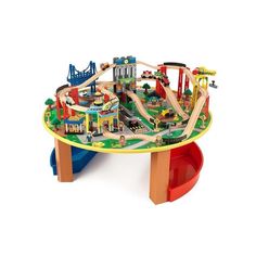 Деревянная железная дорога KidKraft наш город 80 элементов со столом