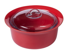 Кастрюля круглая с крышкой Supreme Red 2.5л керамика Pyrex