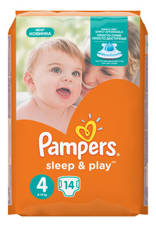 Подгузники Pampers Sleep & Play 4 (8-14 кг), 14 шт.
