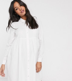 Белое свободное хлопковое платье-рубашка мини ASOS DESIGN Maternity-Белый