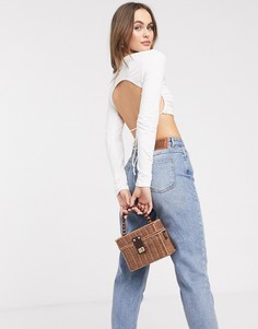 Лонгслив с открытой спиной и завязкой ASOS DESIGN-Белый