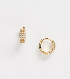 Серьги-кольца с позолотой 14 карат и стразами ASOS DESIGN