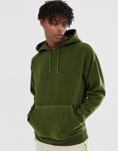 Oversized-худи из флиса цвета хаки ASOS DESIGN-Зеленый