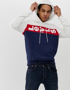 Oversize-худи в стиле колор блок с логотипом Levis-Белый Levis®
