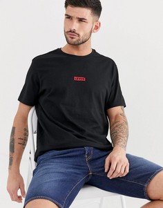 Черная свободная футболка с маленьким вышитым логотипом-ярлыком Levis-Черный Levis®