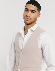 Лилово-бежевый супероблегающий жилет ASOS DESIGN wedding-Фиолетовый