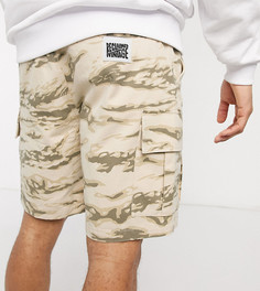 Шорты карго с камуфляжным принтом Reclaimed Vintage inspired-Светло-бежевый