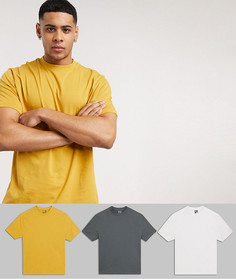 Набор из 3 свободных футболки из органического хлопка ASOS DESIGN - Скидка-Мульти