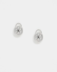 Серебристые серьги-гвоздики Ted Baker-Серебряный