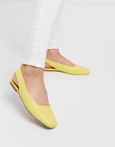 Балетки лимонного цвета с ремешком на пятке ASOS DESIGN-Желтый