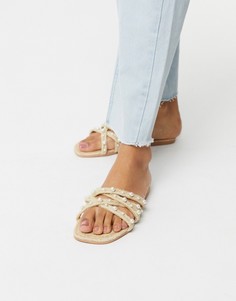 Сандалии-эспадрильи с жемчужной отделкой ASOS DESIGN-Бежевый
