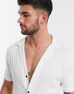 Белая обтягивающая рубашка ASOS DESIGN-Белый