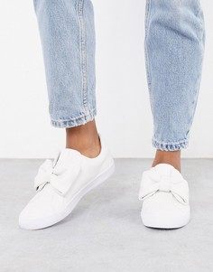 Белые кеды-слипоны с бантиками ASOS DESIGN-Белый