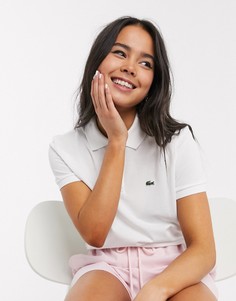 Белая футболка-поло классического кроя с логотипом Lacoste-Белый