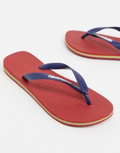 Красно-синие шлепанцы с логотипом Havaianas-Красный