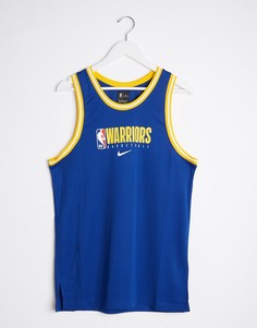 Синяя майка с логотипом команды NBA "Golden State Warriors" Nike Basketball-Синий