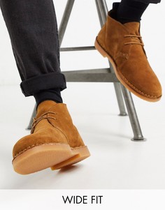 Светло-коричневые замшевые дезерты Dune Wide Fit-Светло-коричневый