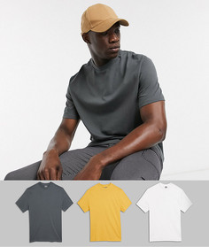 3 свободных футболки из органического хлопка ASOS DESIGN Tall - Набор со скидкой-Мульти