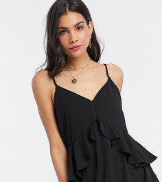 Платье на бретельках с оборками Vero Moda Tall-Черный